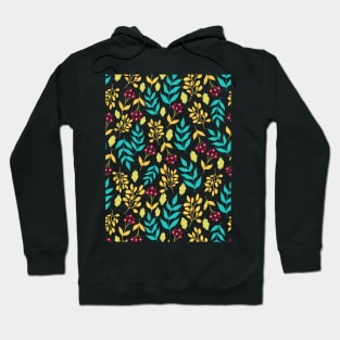 Red Cheery Flower Pattern Hoodie